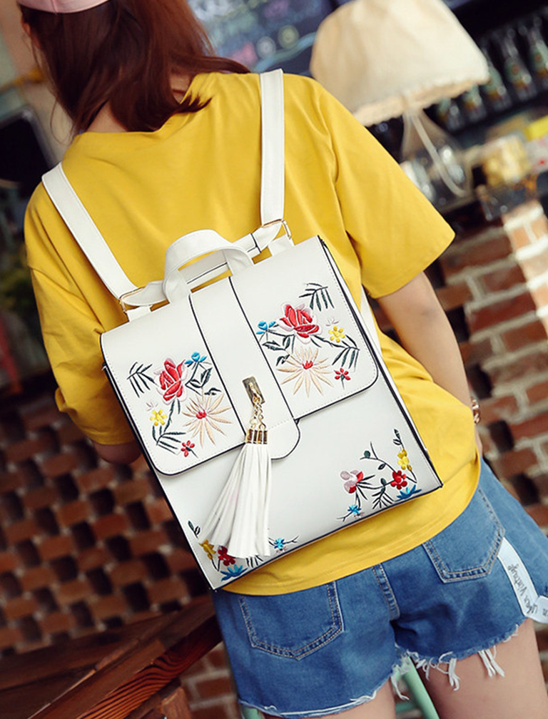 Embroidery Tassel Backpack Embroidery Tassel Backpack