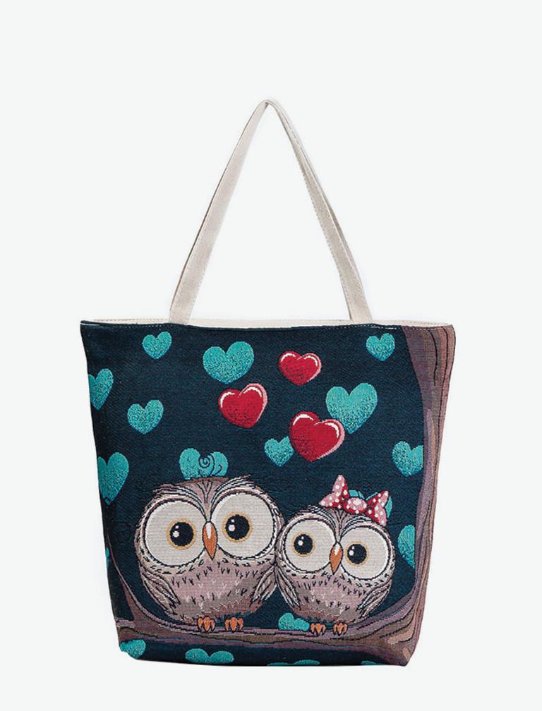 Cartoon Owl Print Shoulder Bag Cartoon Owl Print Shoulder Bag