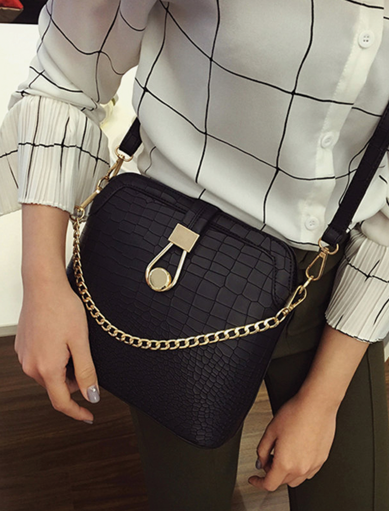 Crocodile Leather Shoulder Bag Crocodile Leather Shoulder Bag