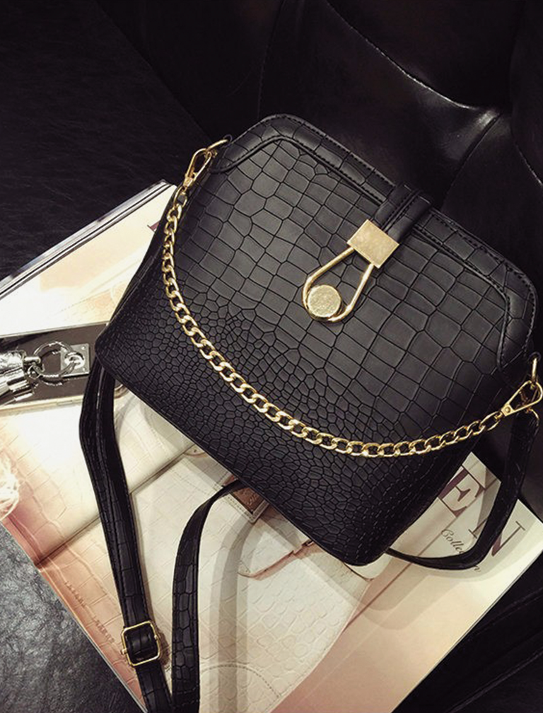 Crocodile Leather Shoulder Bag Crocodile Leather Shoulder Bag