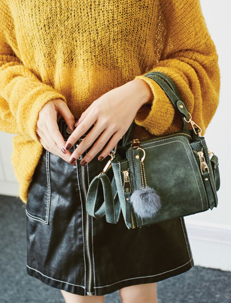 Furball Faux Suede Shoulder Bag Furball Faux Suede Shoulder Bag