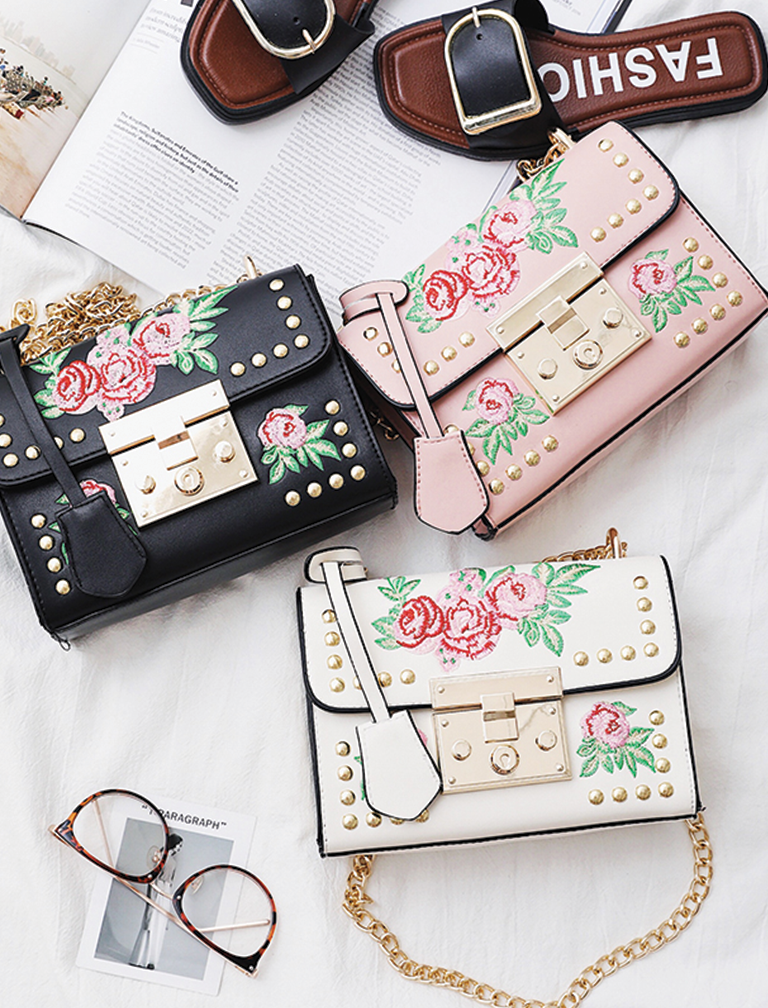 Embroidery Flower Flap Bag Embroidery Flower Flap Bag