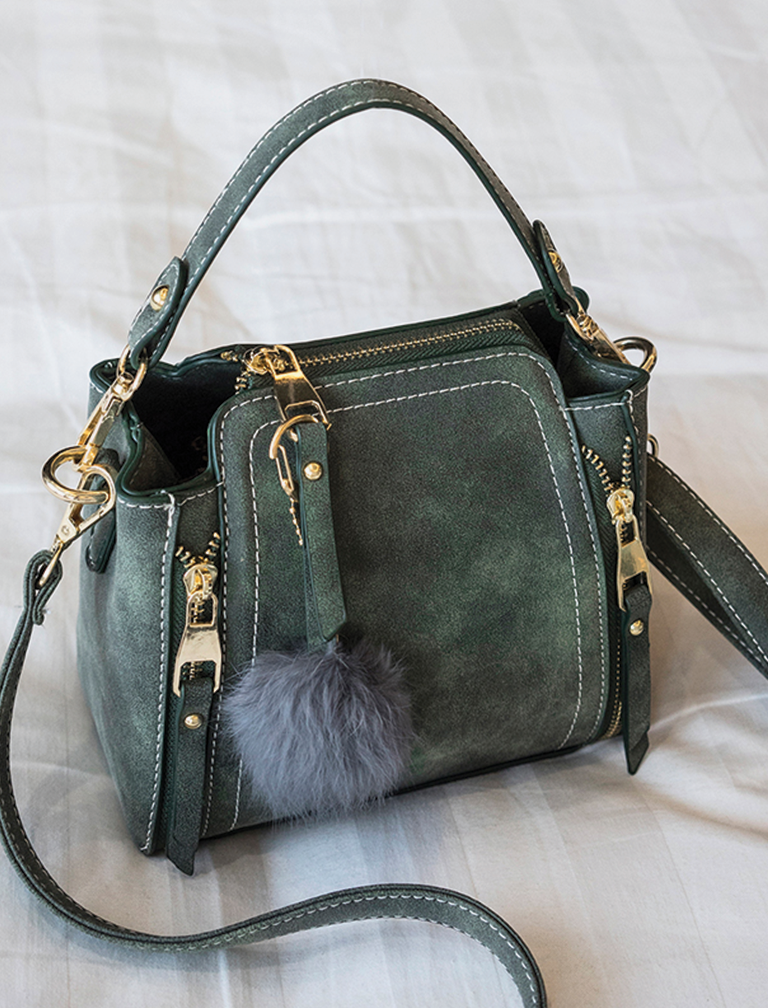 Furball Faux Suede Shoulder Bag Furball Faux Suede Shoulder Bag