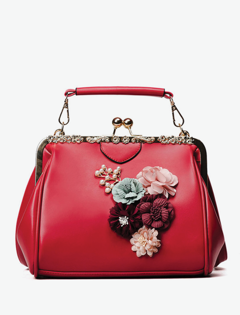 Flower Beaded Pouch Bag Flower Beaded Pouch Bag