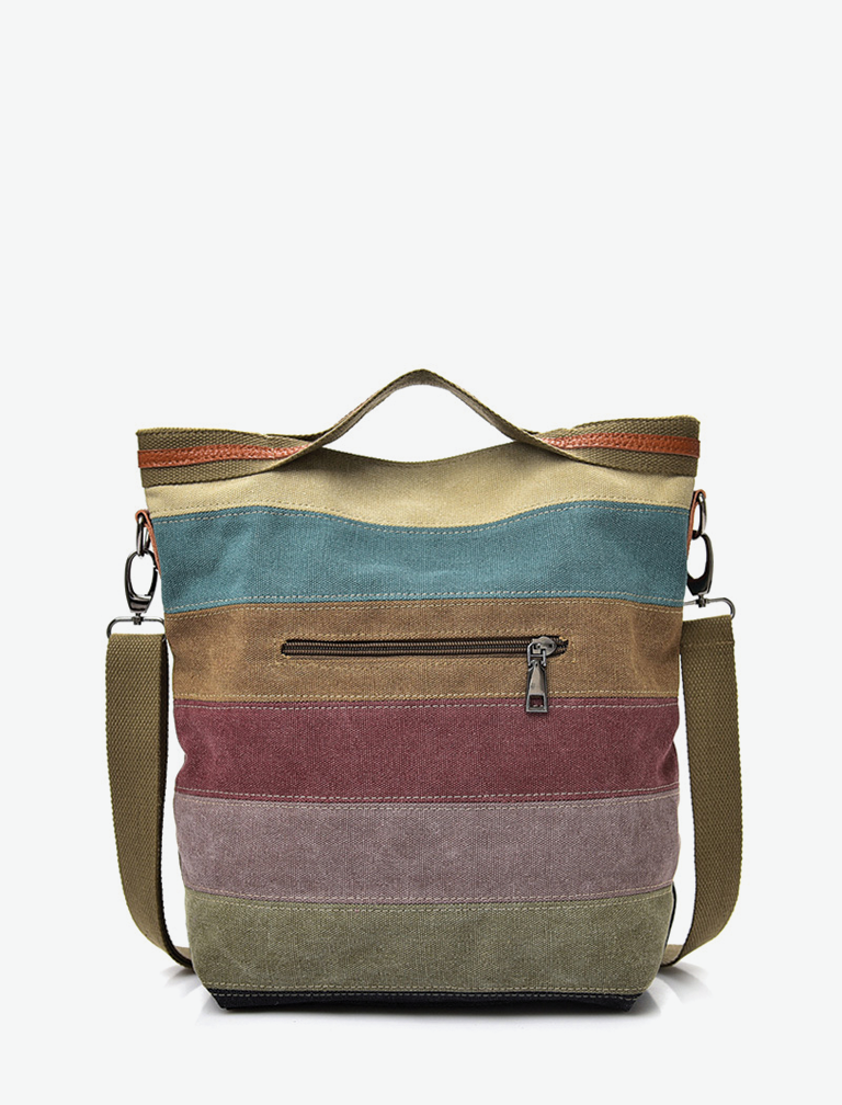 Canvas Striped Shoulder Bag Canvas Striped Shoulder Bag