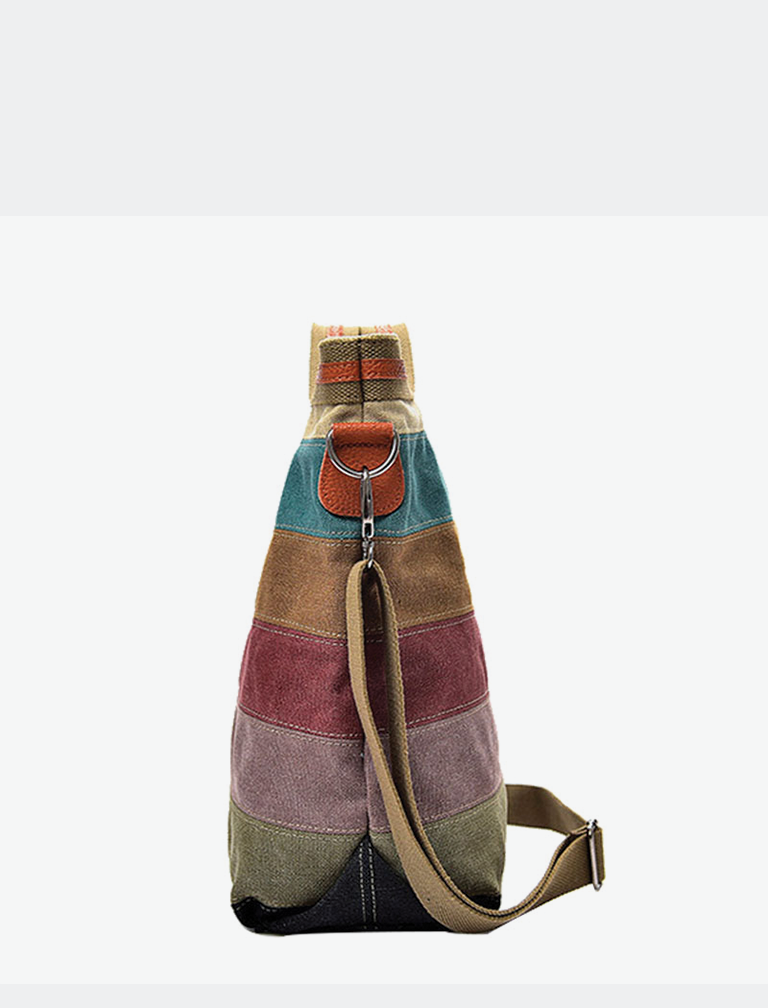 Canvas Striped Shoulder Bag Canvas Striped Shoulder Bag