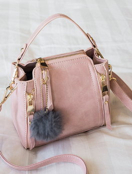 Furball Faux Suede Shoulder Bag