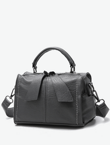 Ruched Leather Shoulder Bag