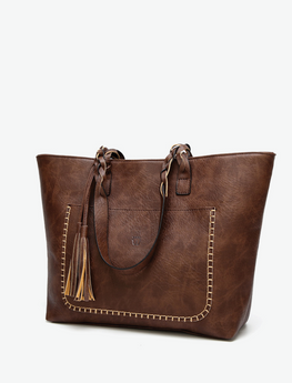 Tassel Shoulder Tote Bag