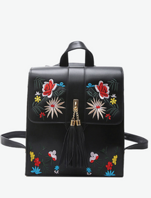 Embroidery Tassel Backpack