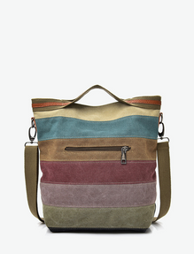 Canvas Striped Shoulder Bag